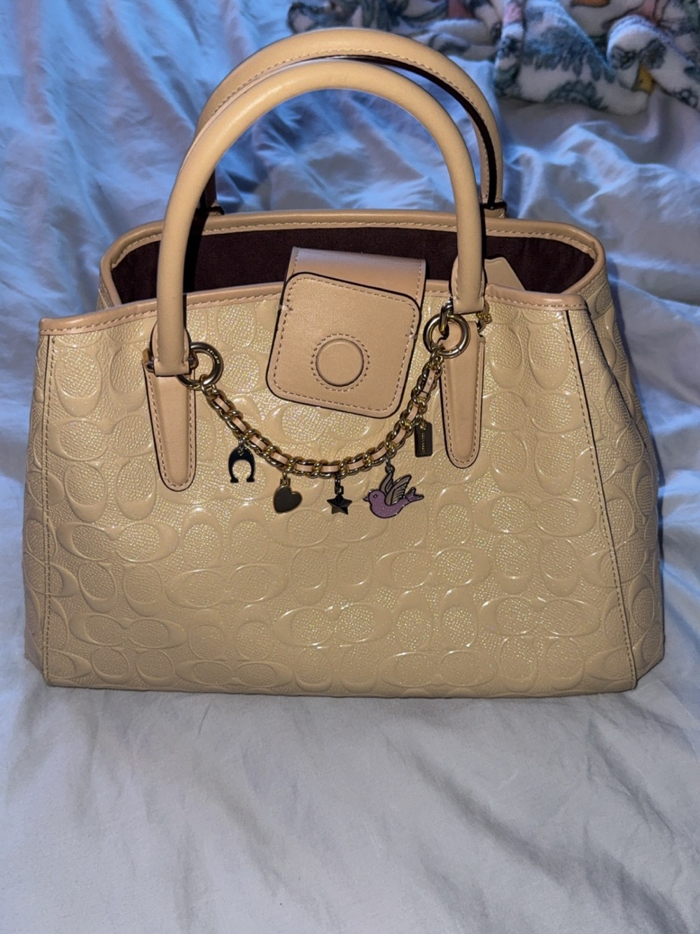NWOT Coach Platinum Margot
Carryall Debossed